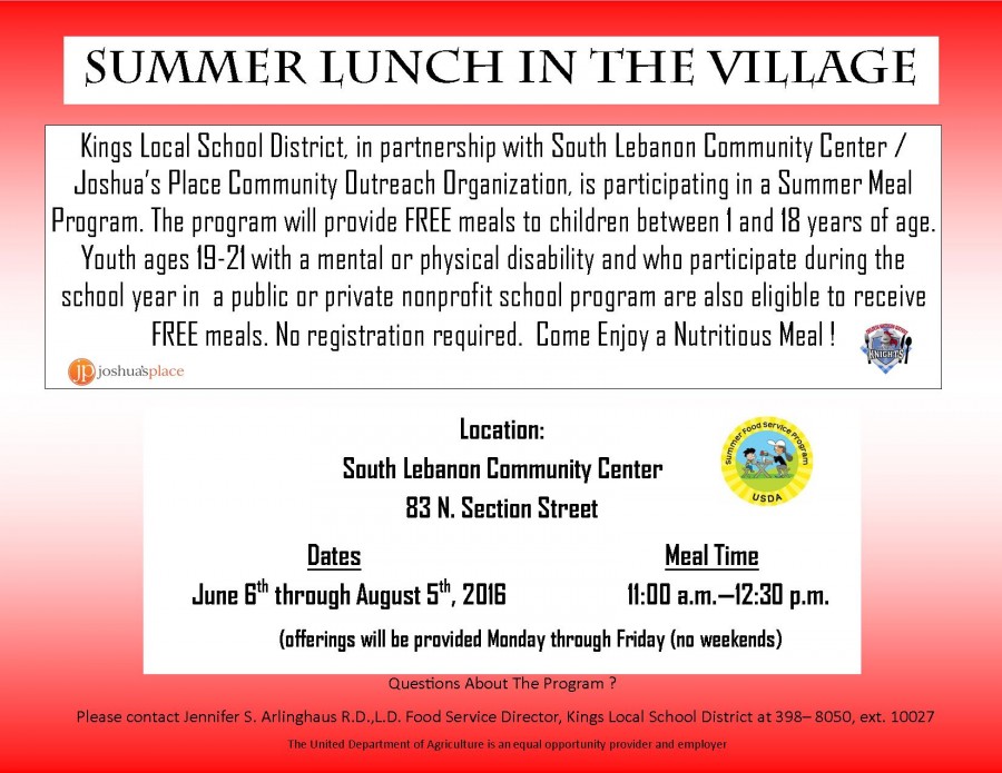 Summer Lunch program flyer